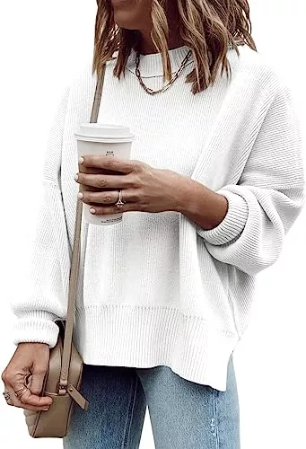 Cicy Bell Pullover & Strickmode Cicy Bell Damen Übergrößen Pullover Langarm Gerippt Gestrickt Seitenschlitz Pullover für Damen Jumper