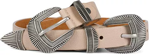 styleBREAKER Gürtel styleBREAKER Damen Vintage Gürtel mit doppelter verzierter Schnalle im Western Style, B-Low Belt, Taillengürtel, kürzbar 03010105