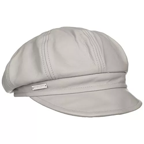 Seeberger Hüte & Mützen Seeberger Leder Ballonmütze Schildmütze Baker-Boy-Mütze Damencap Ledercap Mit Schirm
