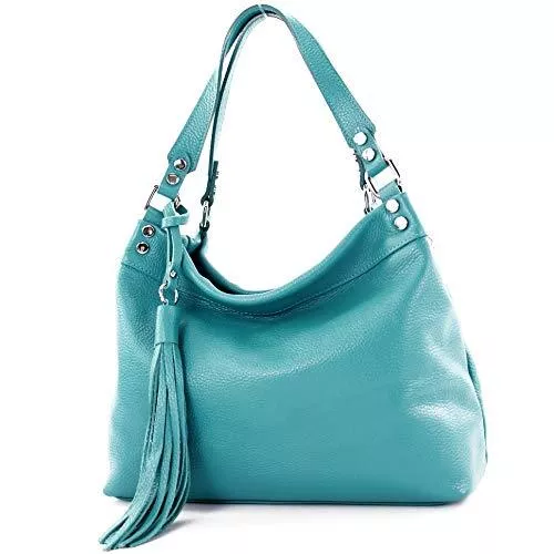 modamoda de Taschen & Rucksäcke modamoda de - T201 - ital. Damen Schultertasche aus Echtleder
