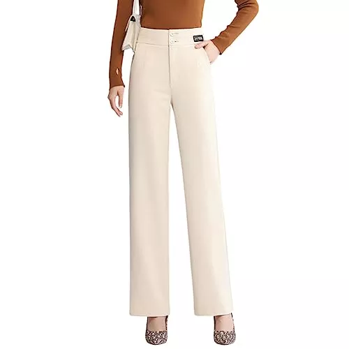 Valin Hosen Valin Damen Gerade Geschnittene Hose Hohe Taille großen Größen Hose Frühling und Herbst Freizeit Business Hose Einfarbig Freizeithose,V822