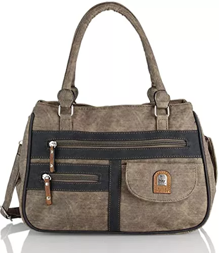 irisaa Taschen & Rucksäcke irisaa Handtasche Damen Umhängetasche Medium Schultertasche praktische Henkeltasche mit vielen Fächern Hobo Taschen Vintage Look mit Reißverschluss