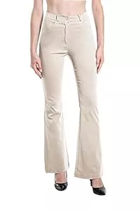 Laphilo Jeans Laphilo Damen-Hose mit ausgestelltem Denim-Effekt, dehnbar, hohe Taille, Skinny, Push-up, Pfote, Elefant, Glocke, aus Denim Slim Fit, Code 3050