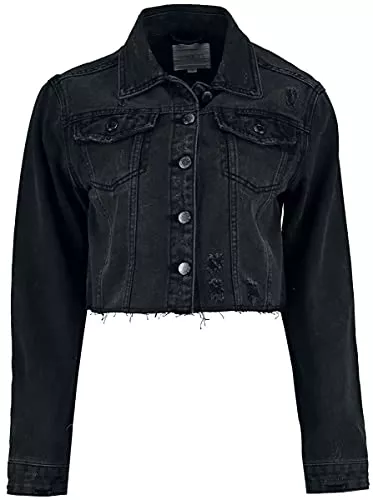 Hailys Jacken Hailys Tilla Frauen Jeansjacke dunkelgrau Basics, Streetwear