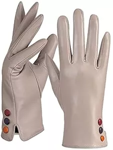 GSG SINCE 1998 Handschuhe & Fäustlinge GSG Lederhandschuhe für Damen mit Warm Gefüttert Touchscreen Schaffell Echtleder-Handschuhe Winter W2306