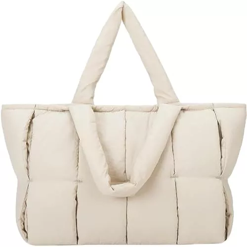 BOXSAM Taschen & Rucksäcke Handtasche Damen Shopper, Aesthetic Tote Bag Mit Kosmetiktasche Große Canvas Tasche Damen Laptoptasche Reisetasche für Büro Arbeit Schule Fitness Reisen und Freizeit