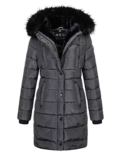 Navahoo Mäntel Navahoo Damen Parka warme Designer Winterjacke mit Kapuze lang B897
