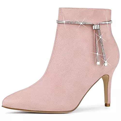 Allegra K Stiefel Allegra K Damen Strass Spitzschuh Stilettos Ankle Boots