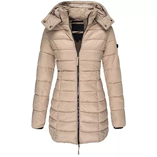 Kittoy Jacken Kittoy Damen Jacke Steppjacke Übergangsjacke mit Kapuze Mantel Daunenjacke Winterjacke Warme Jacke Lang Warm Steppmantel Outdoorjacke Outdoor Leichte Daunenjacke Softshelljacke mit Taschen