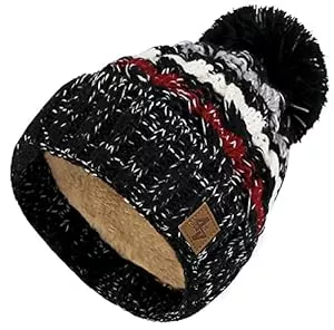 morefaz Hüte & Mützen NORDIC Wurm Winter Beanie Mütze mit Ponpon Damen Herren HAT HATS SKI Snowboard Morefazltd (TM)