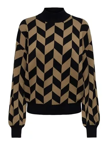 ONLY Pullover & Strickmode ONLY ONLENYA LS JQ O-Neck KNT Schwarz