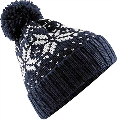 Neverless Hüte & Mützen Neverless® Strickmütze Damen Norweger Mütze Wintermütze Bommelmütze