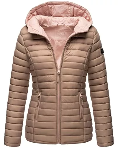 MARIKOO Jacken MARIKOO Damen Steppjacke Übergangsjacke gesteppte Jacke mit Kapuze Frühjahr Stepp B857