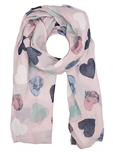 Zwillingsherz Schals & Tücher Zwillingsherz Seiden-Tuch mit Herz Muster - Hochwertiger Schal für Damen Mädchen - Halstuch - tuchschal - Loop - weicher Schlauchschal für Sommer Herbst und Winter von Cashmere Dreams