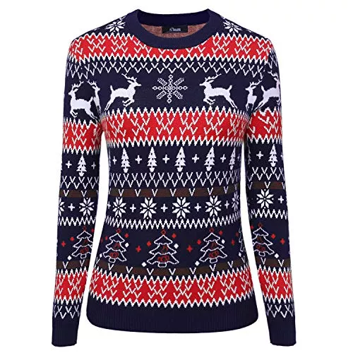 iClosam Pullover & Strickmode iClosam Herren Weihnachtspullover Sweater Christmas Pullover Rundhals Warme Strickpulli für Weihnachten