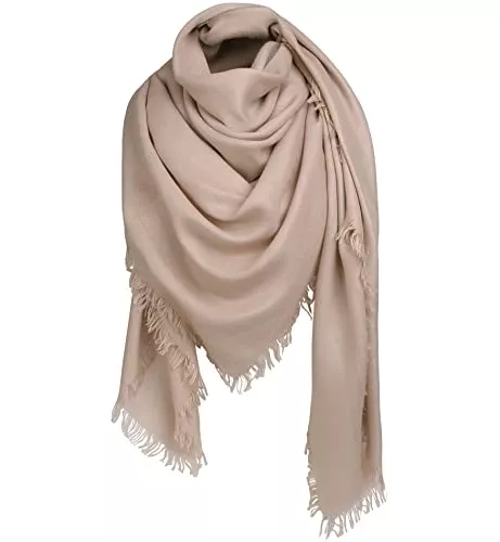 Superora Schals & Tücher Alleza Damen Halstuch Schultertuch Schal Scarf Stola Quadratischer Deckenschal mit Fransen 140 * 140cm