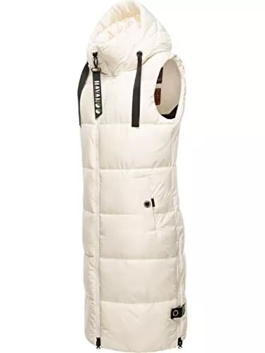 Navahoo Westen Navahoo warme Damen Winter Steppweste lang mit Kapuze Schnuffelchen XS-XXL