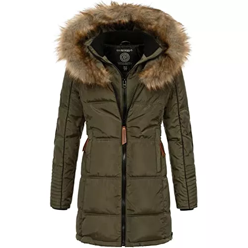 Geographical Norway Jacken Geographical Norway Damen Winterjacke Parka Jacke Fellkapuze Kapuzenjacke Cora IMS mit UD Beanie S M L XL XXL