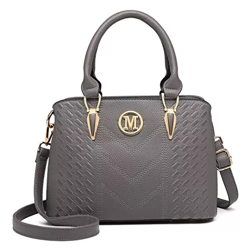 Miss Lulu Taschen & Rucksäcke Miss Lulu Handtasche Damen mit Exquisitem Handtasche Damen Mittelgroß Lychee Muster Tasche Damen,Hochwertigem Strick Prozess Handtasche, Elegante Schultertasche Damen