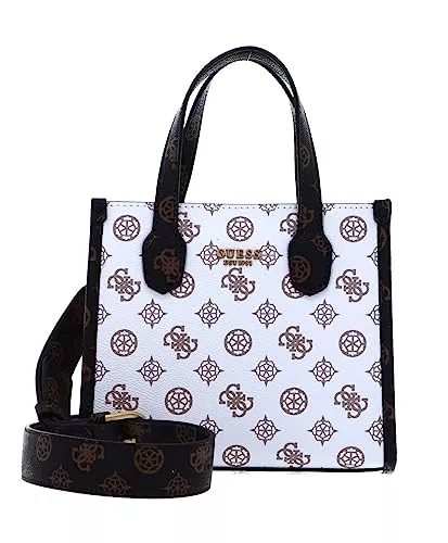 GUESS Taschen & Rucksäcke GUESS Silvana Two Compartment Mini Tote Bag White Logo Multi