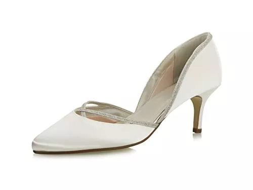 Rainbow Club High Heels Rainbow Club Brautschuhe Teddie - Pumps Ivory Glitzer Satin - Damen