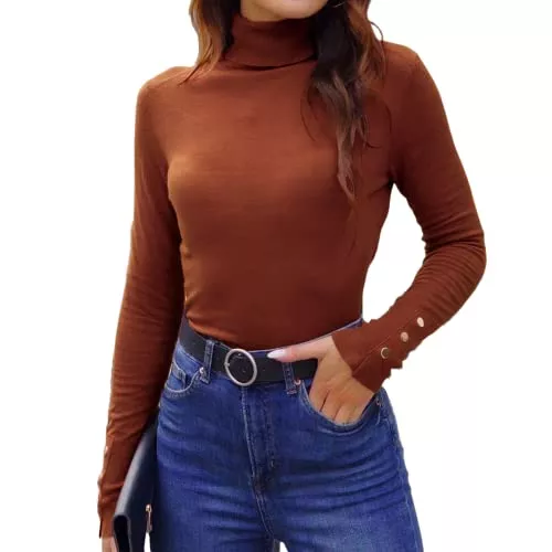 HUALIYIX Pullover & Strickmode HUALIYIX Strickpullover für Damen Rollkragenpulli Basic Sweater merhfarbig - S/M/L/XL - Warm, bequem und stilvoll für Damen