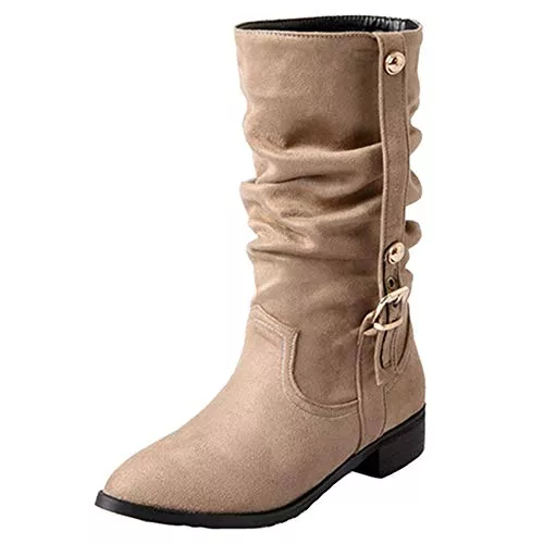 Cocey Stiefel Cocey Damen Slouch Boots mit flachem Absatz und Modisch Spitzer Zehenpartie
