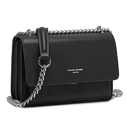 David Jones Taschen & Rucksäcke David Jones - Damen Kleine Umhängetasche - Frau Ketten Schultertasche PU Leder - Handtasche Mini Crossbody Bag mit Klappe - Handy Party Tasche Kettentasche Abendtasche Mode Trend