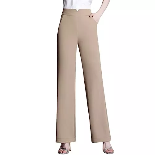 Valin Hosen Valin Damen Gerade Geschnittene Hose Hohe Taille großen Größen Hose Dünne Sommer Freizeit Business Hose Einfarbig Freizeithose,V3017