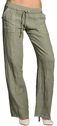 Caspar Hosen Caspar KHS025 Damen Casual Sommer Leinenhose