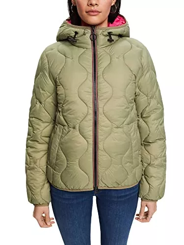 ESPRIT Jacken edc by Esprit Steppjacke mit Kordelzug-Kapuze