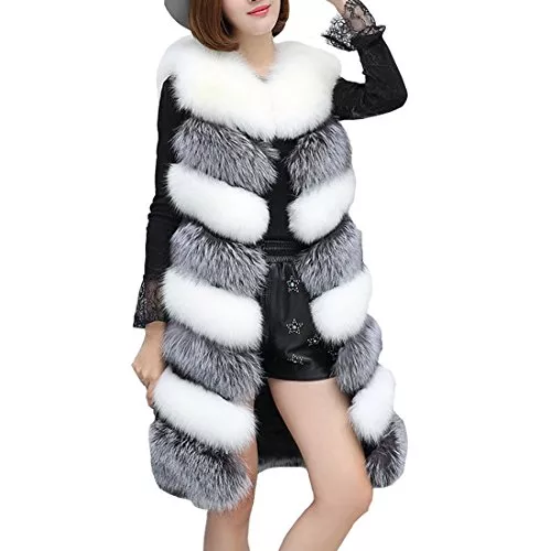 DorkasDE Westen DorkasDE Damen Pelz Weste Jacke Kunstpelz Weste Warm ärmellos Winterjacke Felljacke