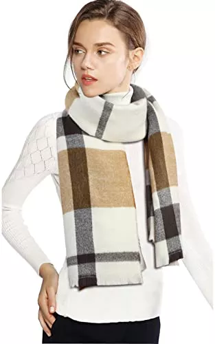 Suwangi Schals & Tücher Suwangi Damen Schal Deckenschal Scarf übergroßer Quadratisch Karierter Halstuch Schal Tücher Winter Autumn Scarf