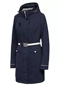 Grimada Mäntel Damen Jacke Mantel Trench Coat Übergangsmantel "Snowimage" gefüttert blau Q502