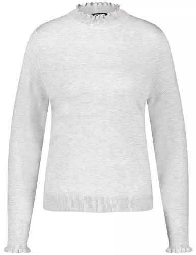 Taifun Pullover & Strickmode Taifun Damen Pullover mit Rüschenkanten Langarm unifarben