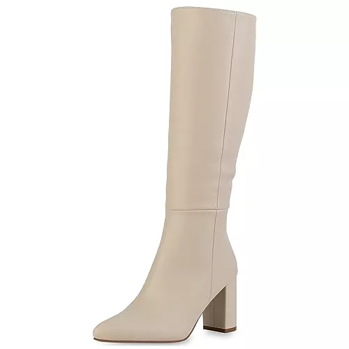 VAN HILL Stiefel VAN HILL Damen Klassische Stiefel Leicht Gefüttert mit Blockabsatz