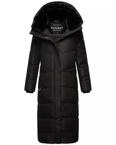 Navahoo Mäntel Navahoo Damen Wintermantel Steppmantel extralang mit abnehmbarer Kapuze Hingucker XIV XS-XXL