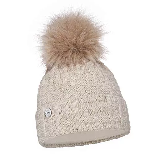 ELIMELI Hüte & Mützen ELIMELI Damen Winter Mütze warme Strickmütze Wintermütze mit Bommel Slouch Strick Beanie Damen für Winter Bommelmütze Hergestellt in EU Farbenauswahl 16517