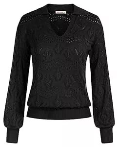 GRACE KARIN Pullover & Strickmode GRACE KARIN Lange Ärmel Sweatshirt Damen V-Ausschnitt Pullover Elegant Freizeit Pullover