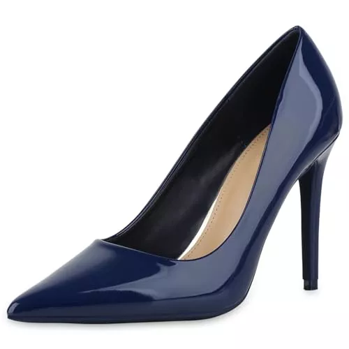 VAN HILL High Heels VAN HILL Damen Pumps High Heels mit Pfennigabsatz Lack