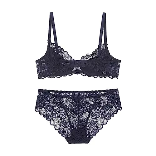 Necalisi Unterwäsche & Dessous Necalisi BH Damen Bügel BH Set Push Up Spitze BH und Slip Nicht Gepolstert Bra Panty Lingerie Unterwäsche Push up Dirndl BH