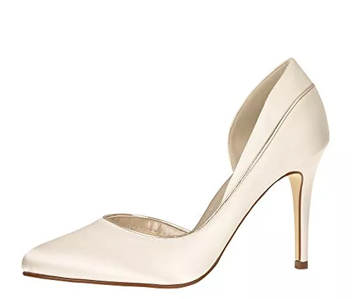 Rainbow Club High Heels Rainbow Club Brautschuhe Joanne - Pumps Ivory Satin - High Heels Damen