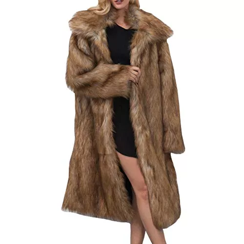 DorkasDE Mäntel DorkasDE Damen Wintermantel Fellmantel Kunstpelz Mantel Jacke Warm Winterjacke