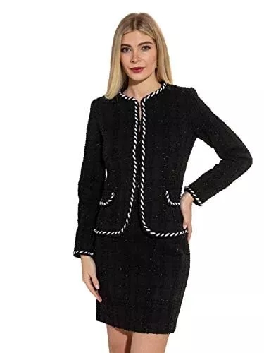 BlueMary Kostüme BlueMary Bouclé Kostüm Zweiteiler Set