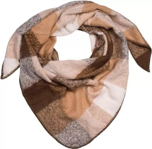 styleBREAKER Schals & Tücher styleBREAKER Damen XXL Web Dreieck Schal mit buntem Karo Muster, Dreiecktuch Kariert, Winter Schal warm weich, Tuch 01020050
