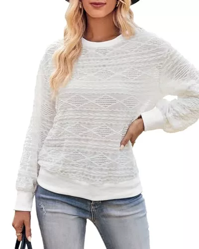 Tanmolo Pullover & Strickmode Damen Oberteile Langarm Pullover Leichte Blusen Rundhals Sweatshirts Stilvoll und Bequem
