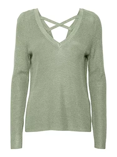 VERO MODA Pullover & Strickmode VERO MODA Damen Vmnewlexsun Ls V-nk Crossback Pulover Ga Pullover