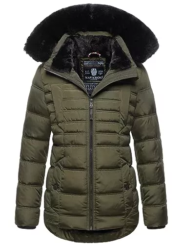 Navahoo Jacken Navahoo Damen warme Winterjacke mit Teddyfell Stepp Winter Jacke mit abnehmbarer Kapuze B992