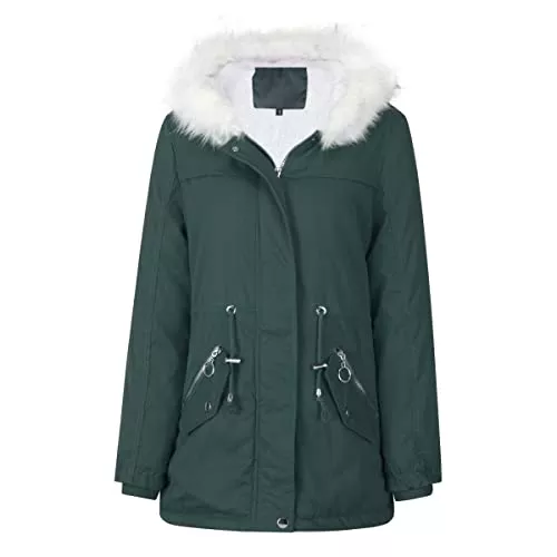 YYNUDA Jacken YYNUDA Winterparka Damen Lang Wintermantel Warm Winter Jacke Dicker Parka mit Fell Kapuze Outdoor Jacke Oversized Mantel
