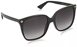 Gucci Sonnenbrillen & Zubehör Gucci Damen GG0022S 001 Sonnenbrille, Schwarz (Black/Grey), 57